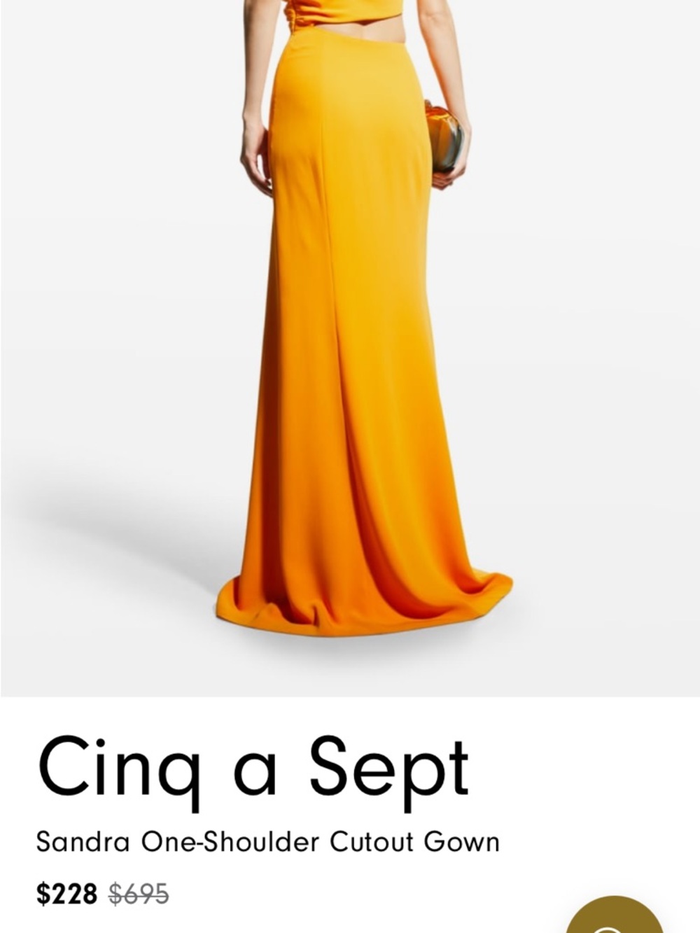 cinq a sept One-Shoulder Gown in Bright Orange - Picture 1 of 5